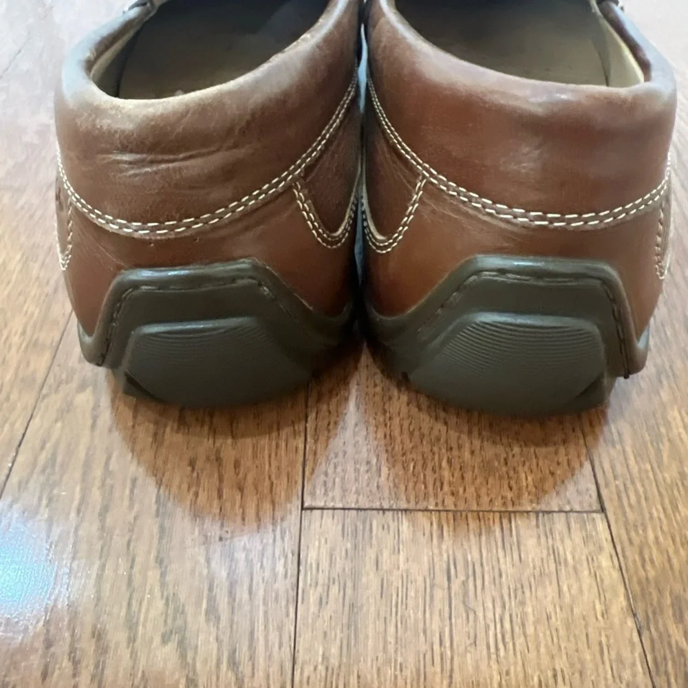 ECCO Mens Brown Leather Driving Penny Loafers Sz 44/10.5 Slip On Comfort Preppy - Picture 6 of 16